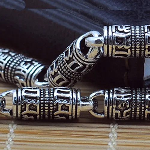 Real Solid 925 Sterling Silver Bracelets Link Chain Buddha Lection Jewelry 7.5" - 8.9"