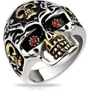 'Red Hot' Skull ring (#028)