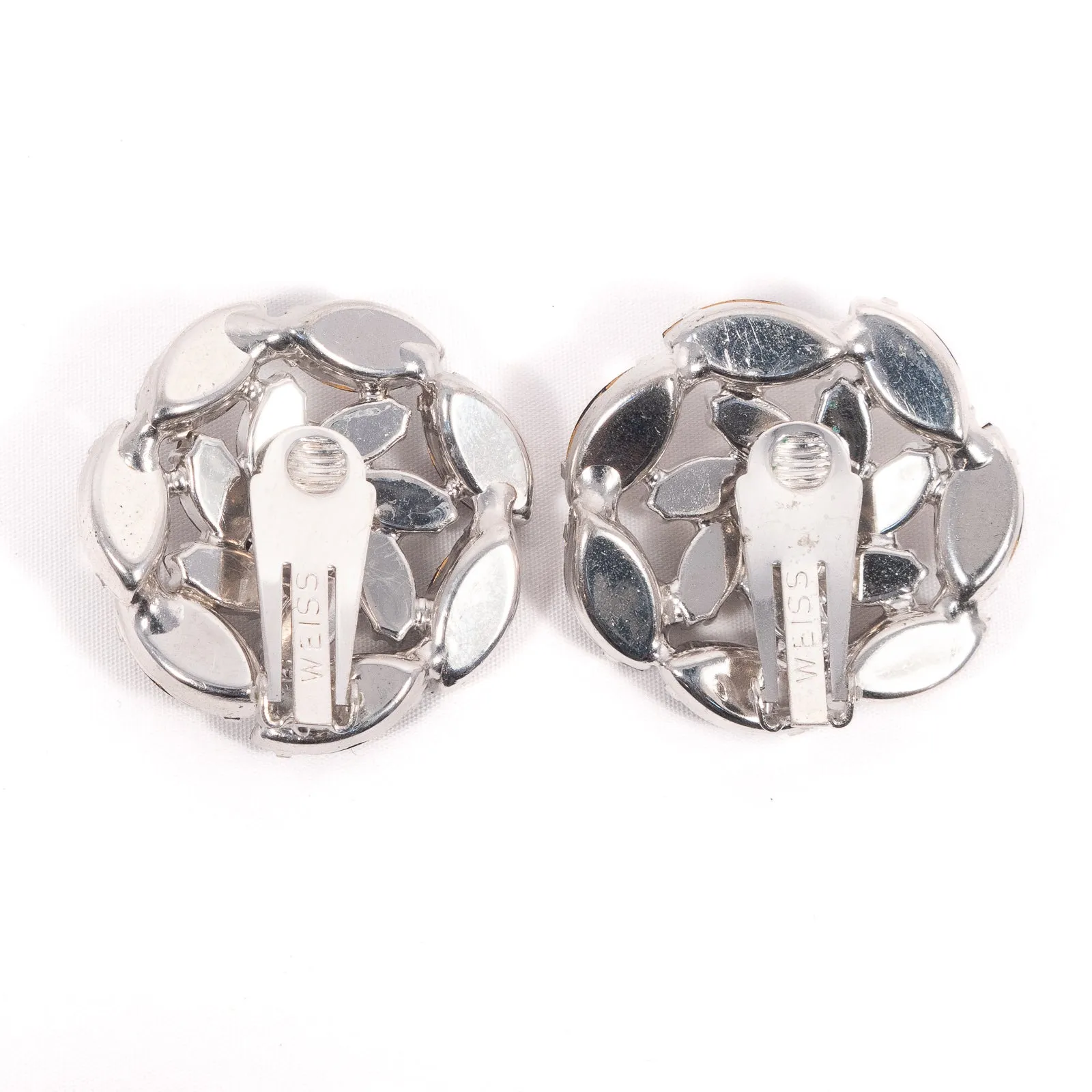 Red Rhinestone Earrings by Weiss