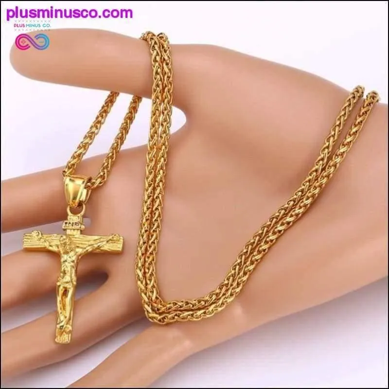 Religious Jesus Cross Necklace for Men 2019 New Fashion Gold
