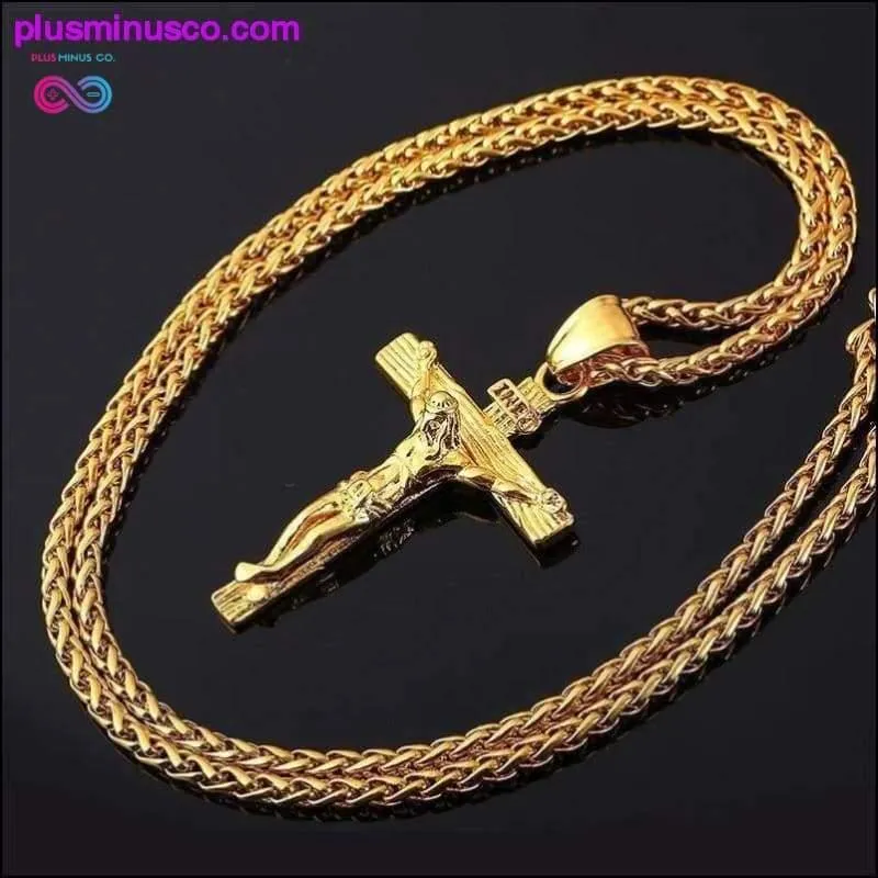 Religious Jesus Cross Necklace for Men 2019 New Fashion Gold