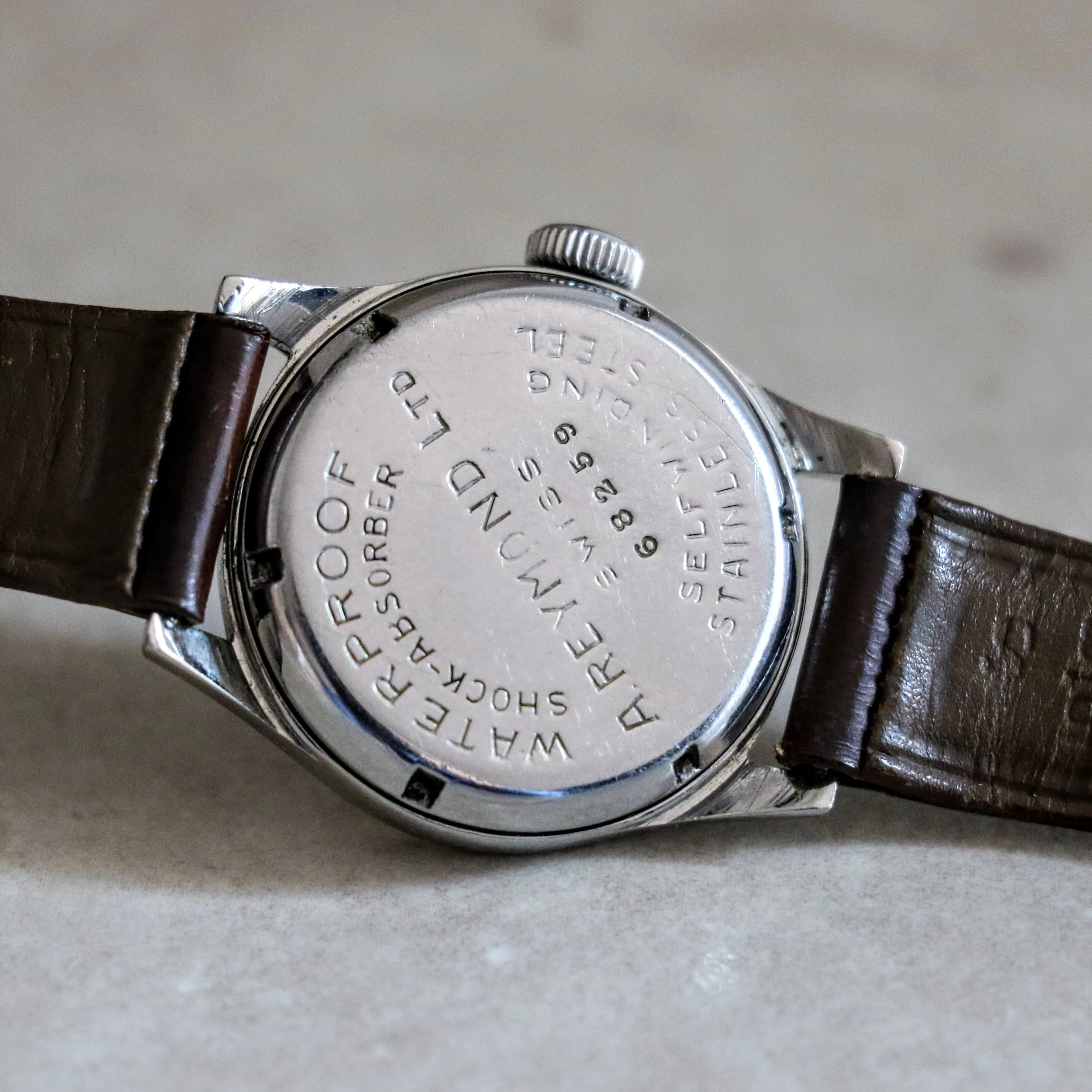 RENSIE Bumper Automatic Wristwatch by A. Raymond LTD. 17 Jewels Military Style Watch