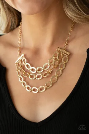 Repeat After Me Gold Paparazzi Necklace