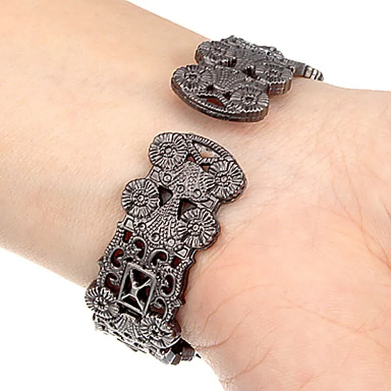 Retro Flowers Solid Steel Watches