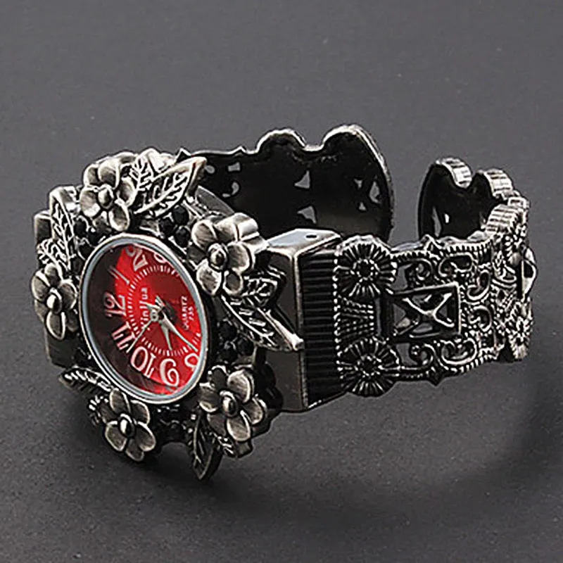 Retro Flowers Solid Steel Watches