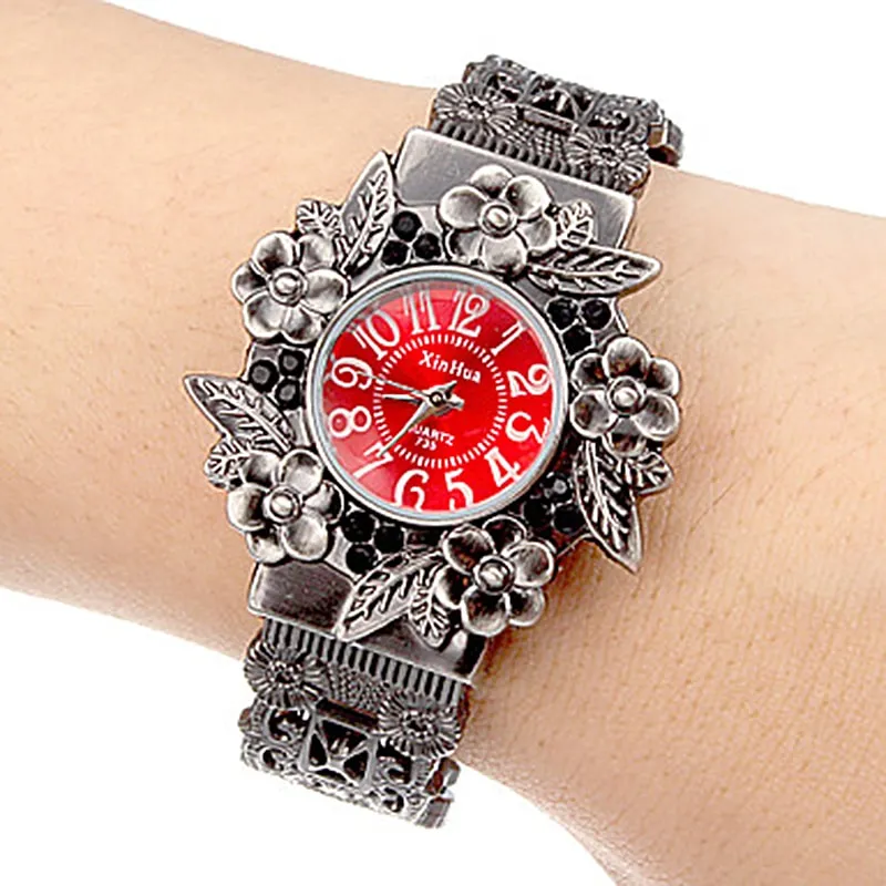 Retro Flowers Solid Steel Watches