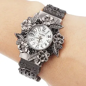 Retro Flowers Solid Steel Watches
