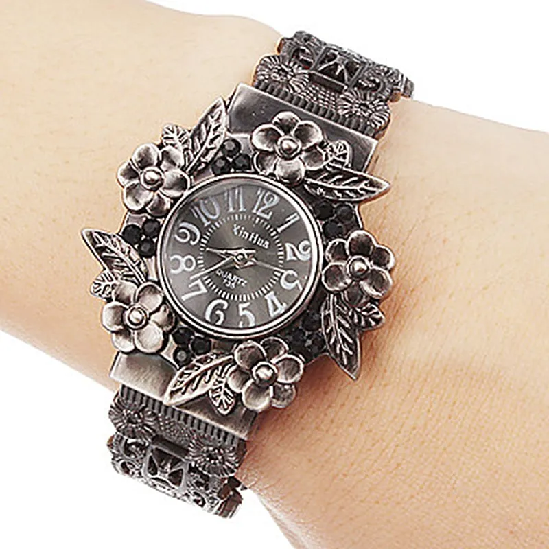 Retro Flowers Solid Steel Watches