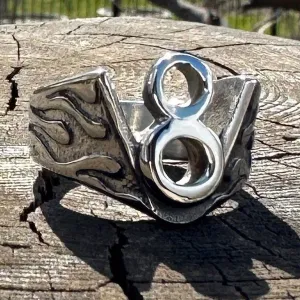 Rev Up Your Style with the V8 Flames Stainless Steel Ring (#635)