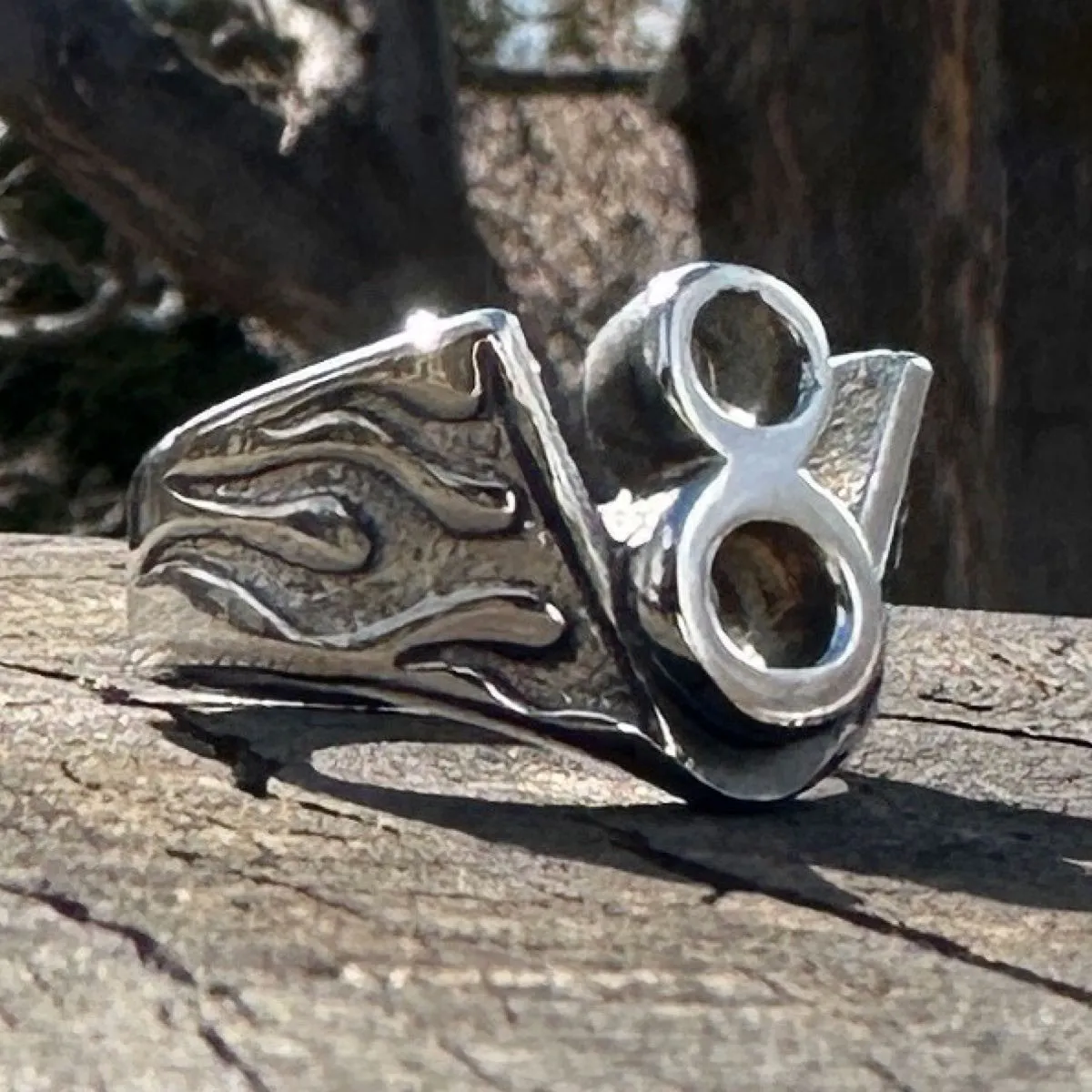 Rev Up Your Style with the V8 Flames Stainless Steel Ring (#635)