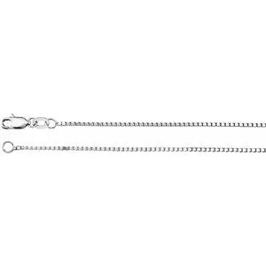 Rhodium-Plated Sterling Silver 1 mm Box 16" Chain