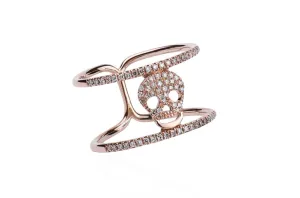 Ring 14kt Gold Skull & Diamonds