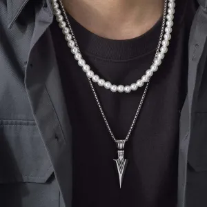 Rock Punk Stainless Steel Arrowhead Primal Necklaces for Men