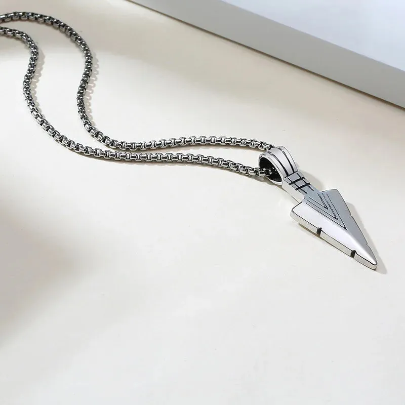 Rock Punk Stainless Steel Arrowhead Primal Necklaces for Men