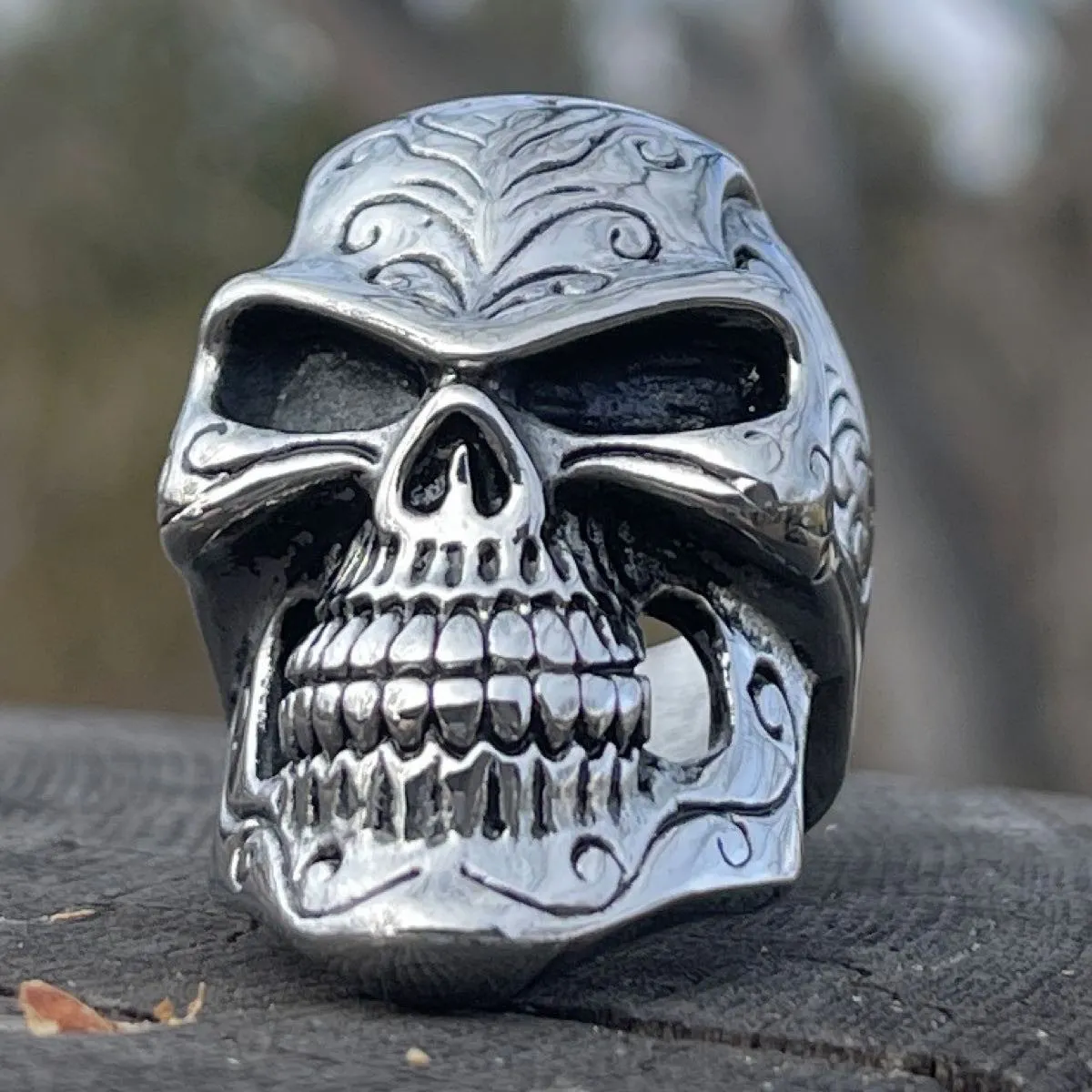 Rock You Like A Hurricane - Big, Bold & Heavy Skull Ring (#485)