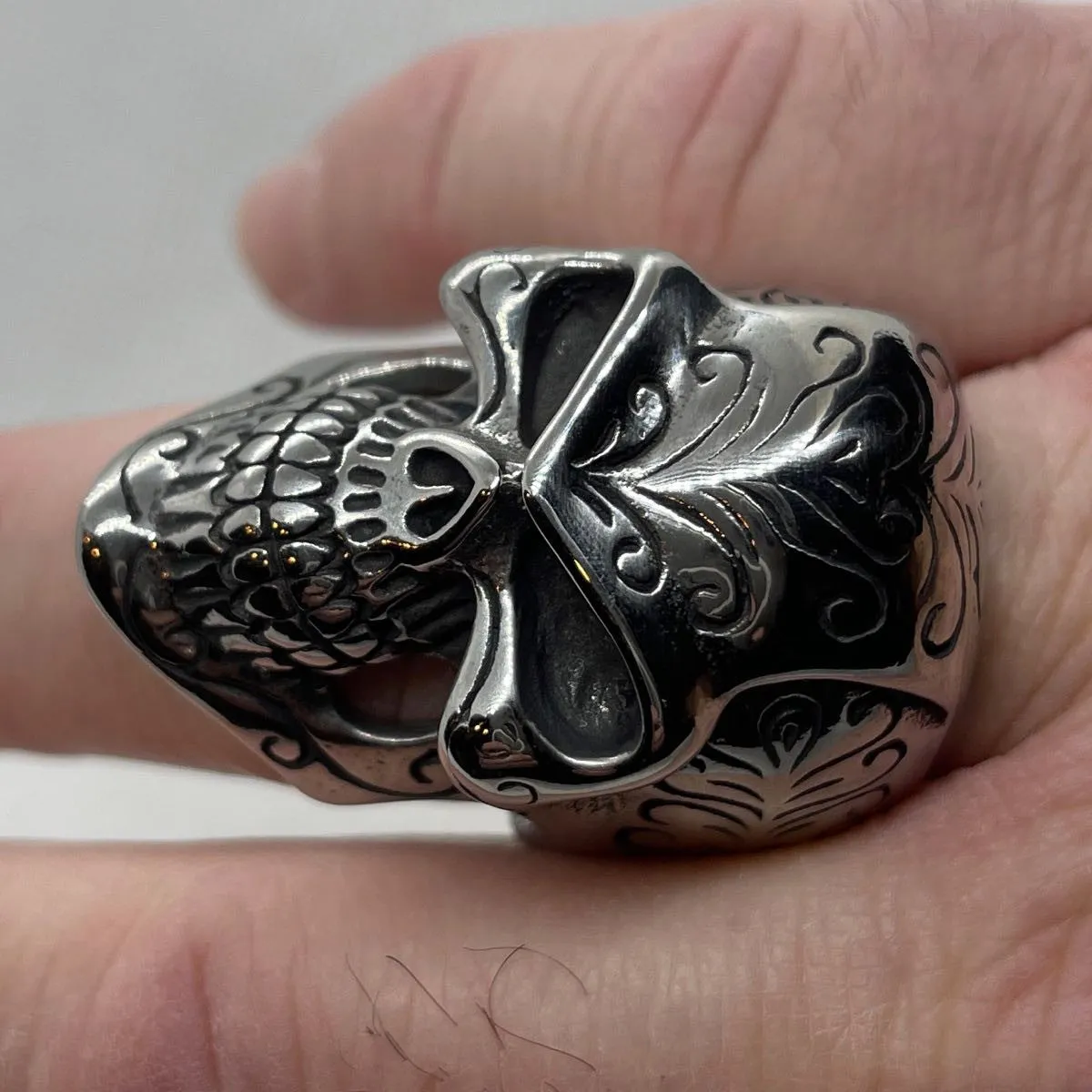 Rock You Like A Hurricane - Big, Bold & Heavy Skull Ring (#485)