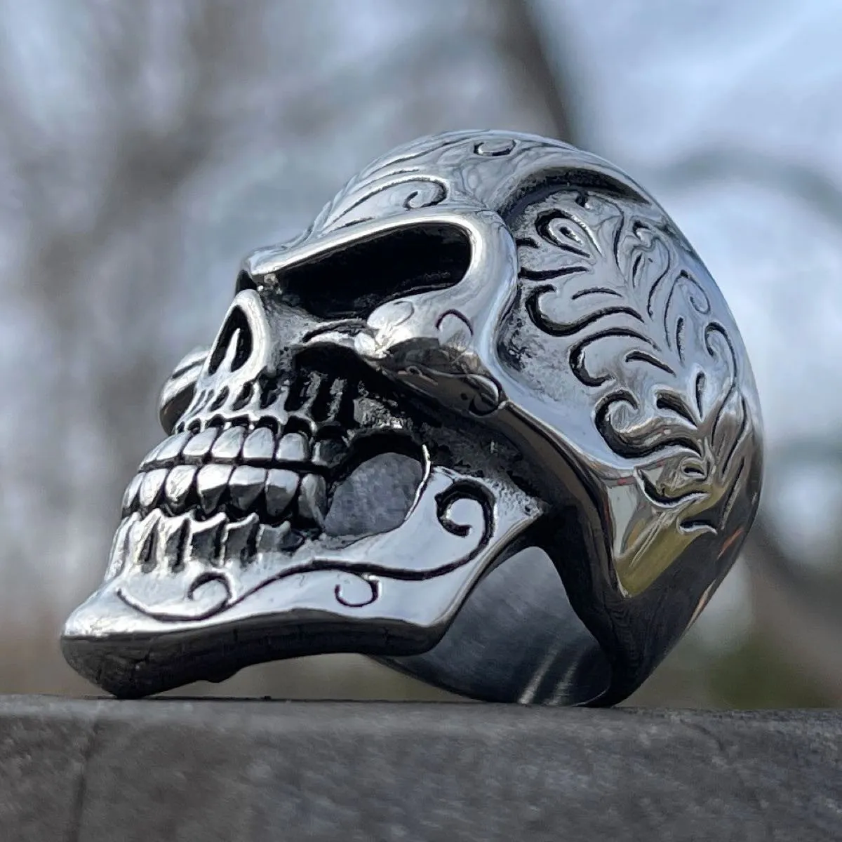 Rock You Like A Hurricane - Big, Bold & Heavy Skull Ring (#485)