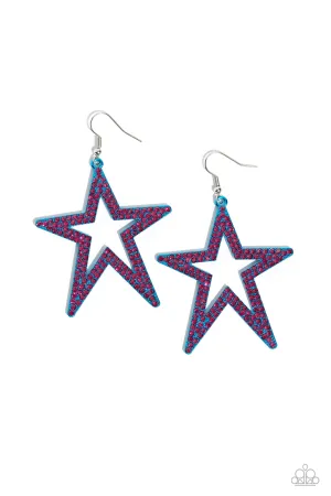Rockstar Energy Blue Earrings Paparazzi