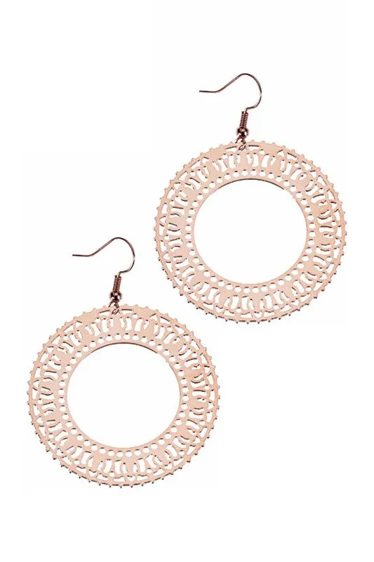 Rose Gold Circular Earrings