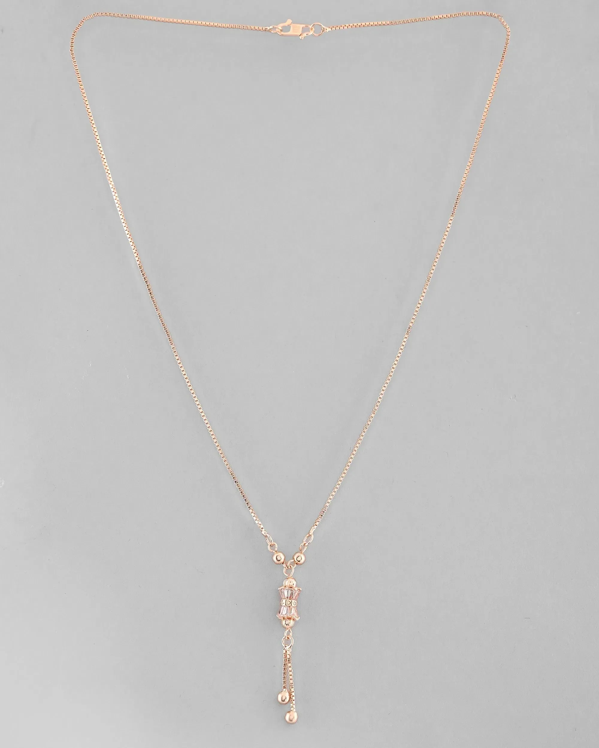 Rose Gold Plated AD Stone Studded Chain-VOJ302