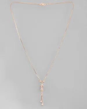 Rose Gold Plated AD Stone Studded Chain-VOJ302