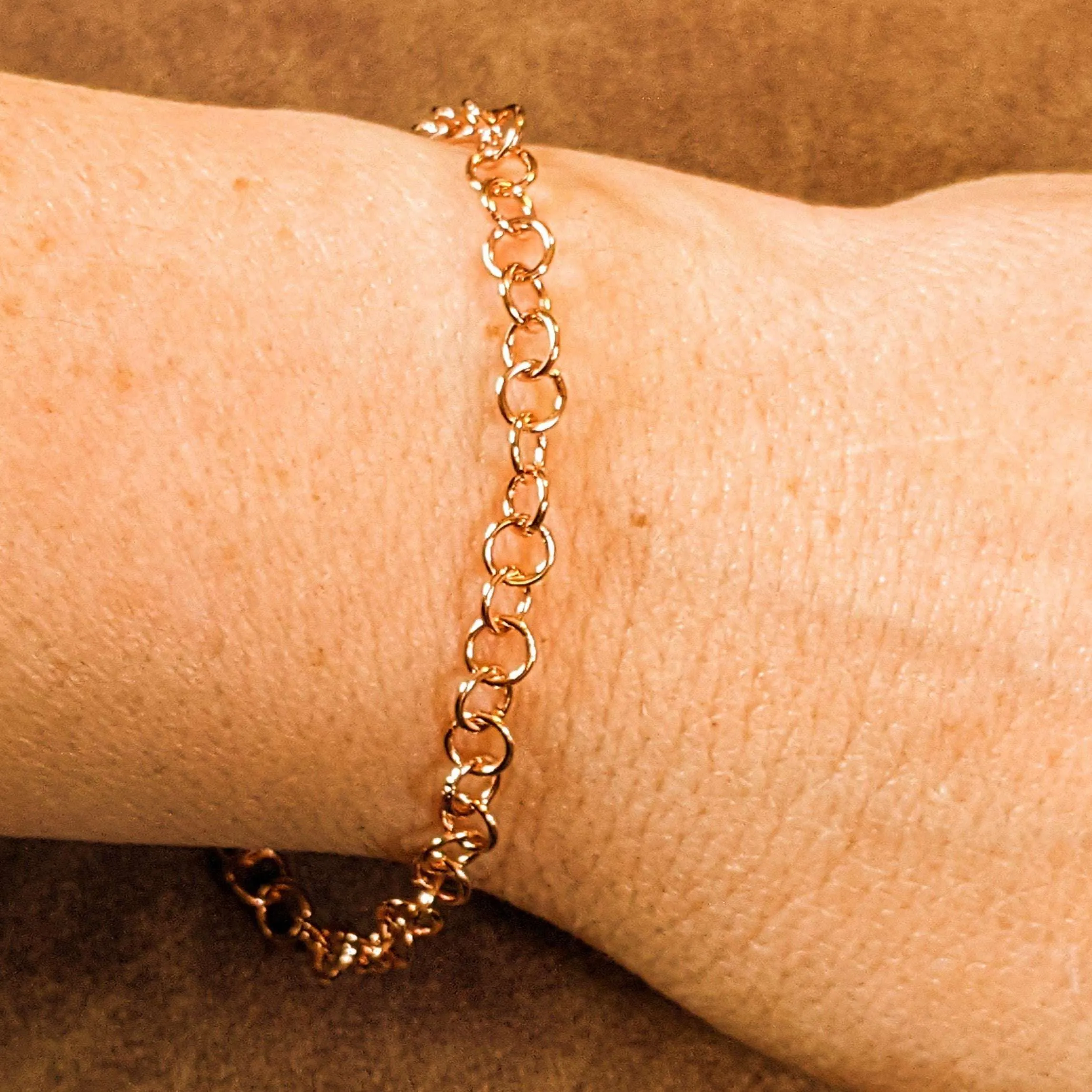 Rose Gold Small Rolo Charm Bracelet Base - D.I.Y. - BUILD YOUR CHARM BRACELET!