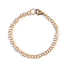 Rose Gold Small Rolo Charm Bracelet Base - D.I.Y. - BUILD YOUR CHARM BRACELET!