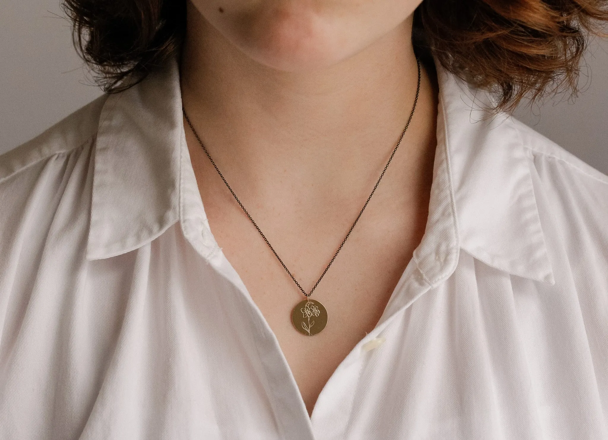 Rose Hand Engraved Love Token Necklace