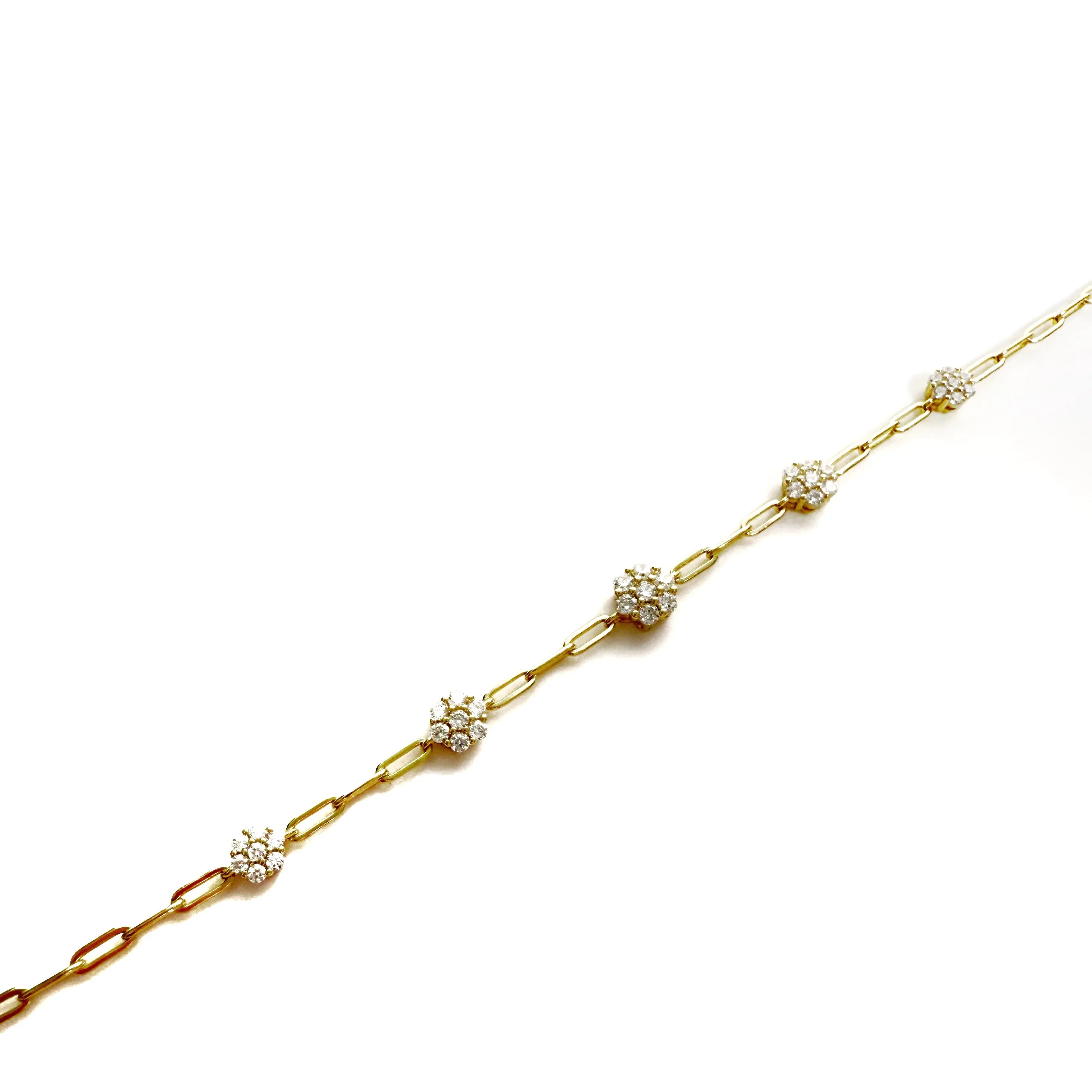Round Flower Paperclip Bracelet