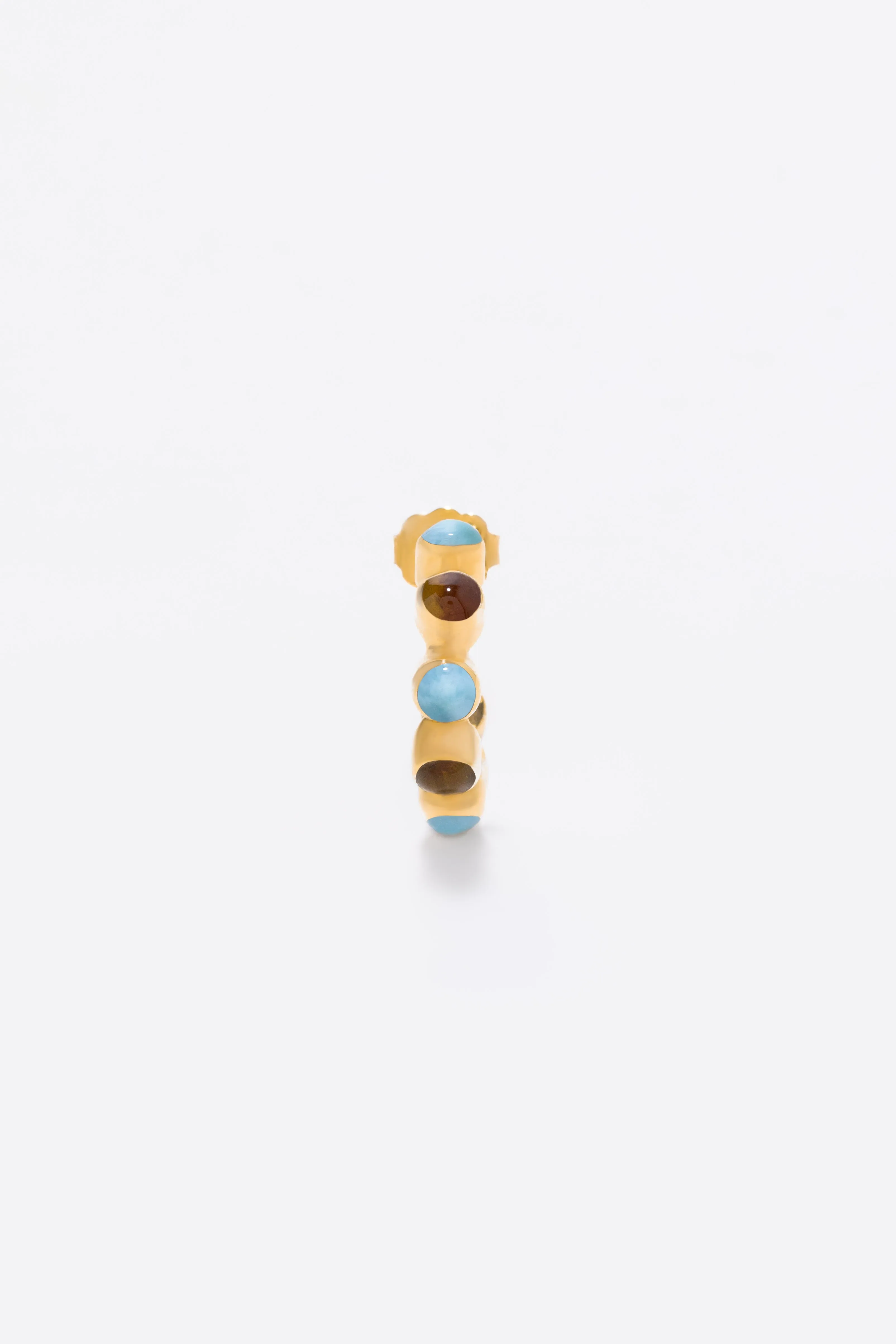 Round Of Blues Baby Hoops - Larimar/Amber