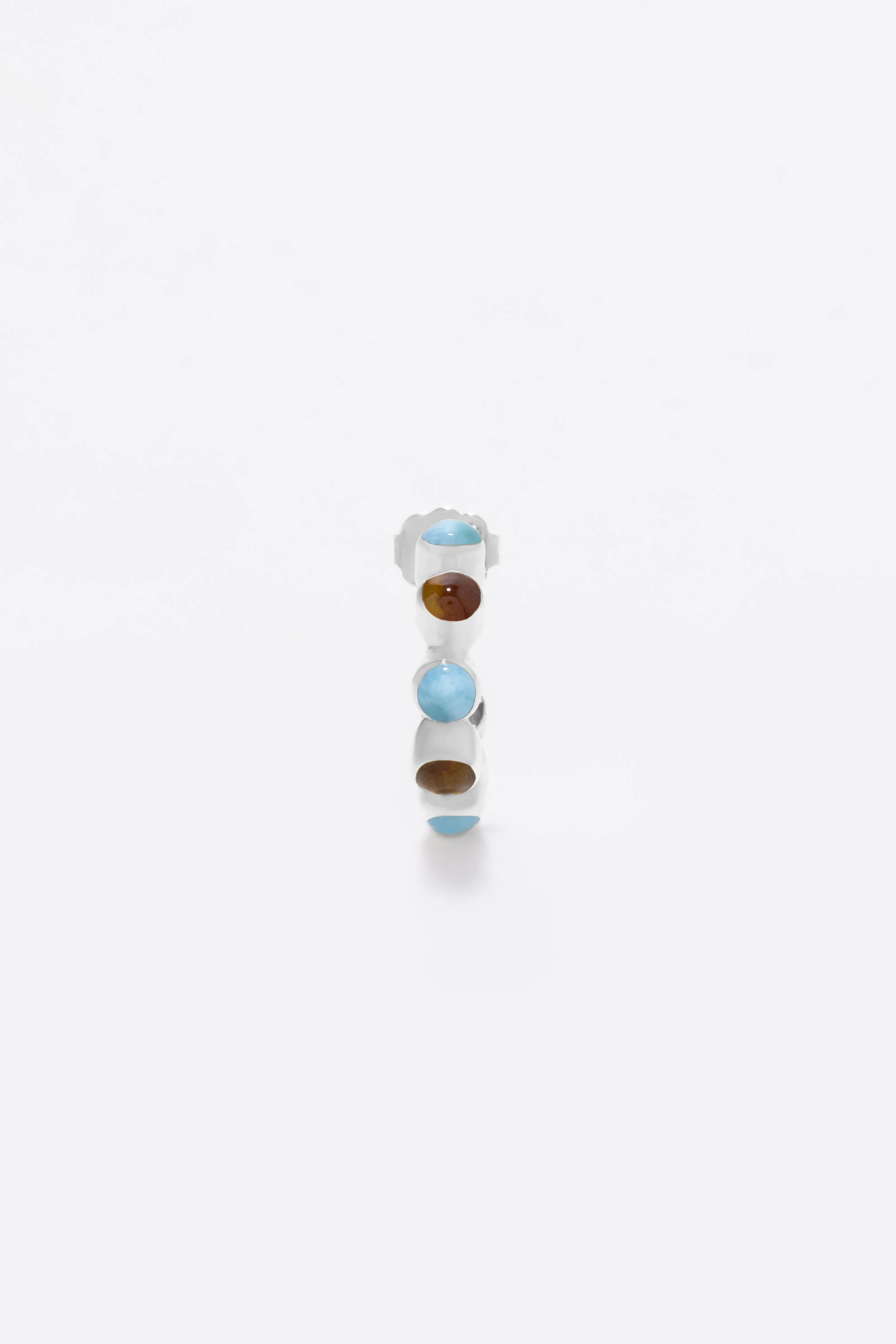Round Of Blues Baby Hoops - Larimar/Amber