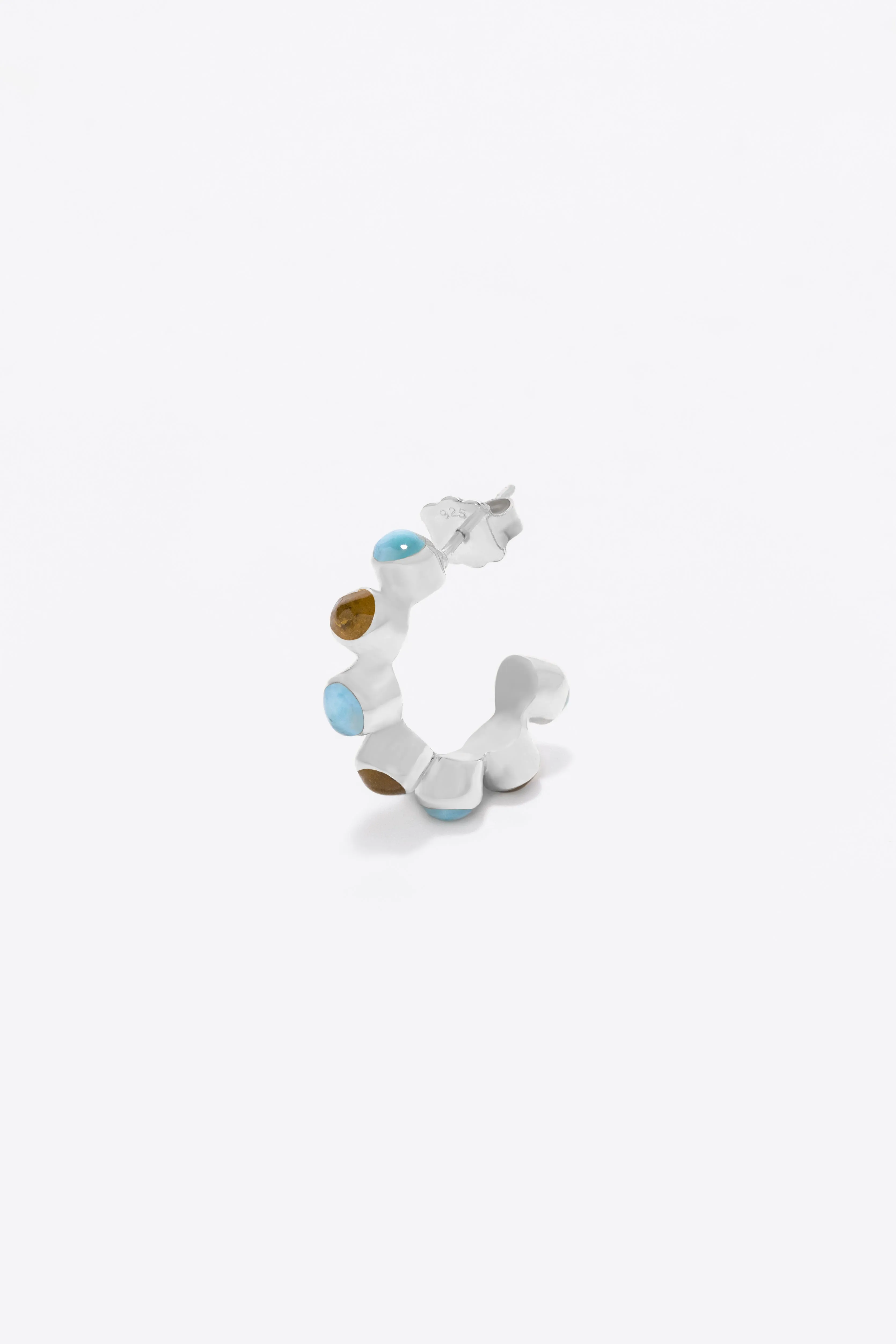 Round Of Blues Baby Hoops - Larimar/Amber