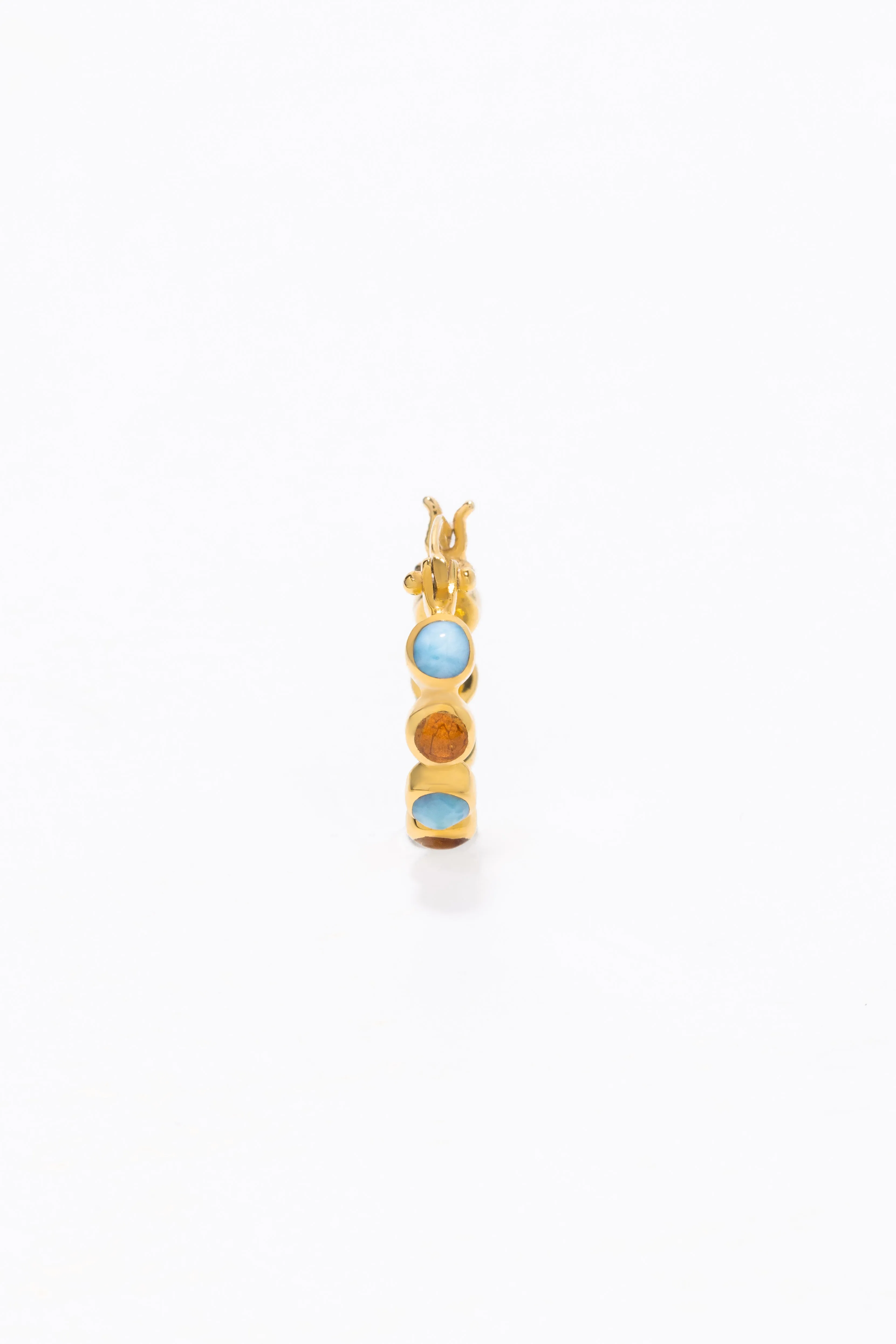 Round Of Blues Earrings - Amber/Larimar