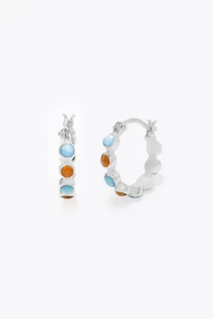 Round Of Blues Earrings - Amber/Larimar