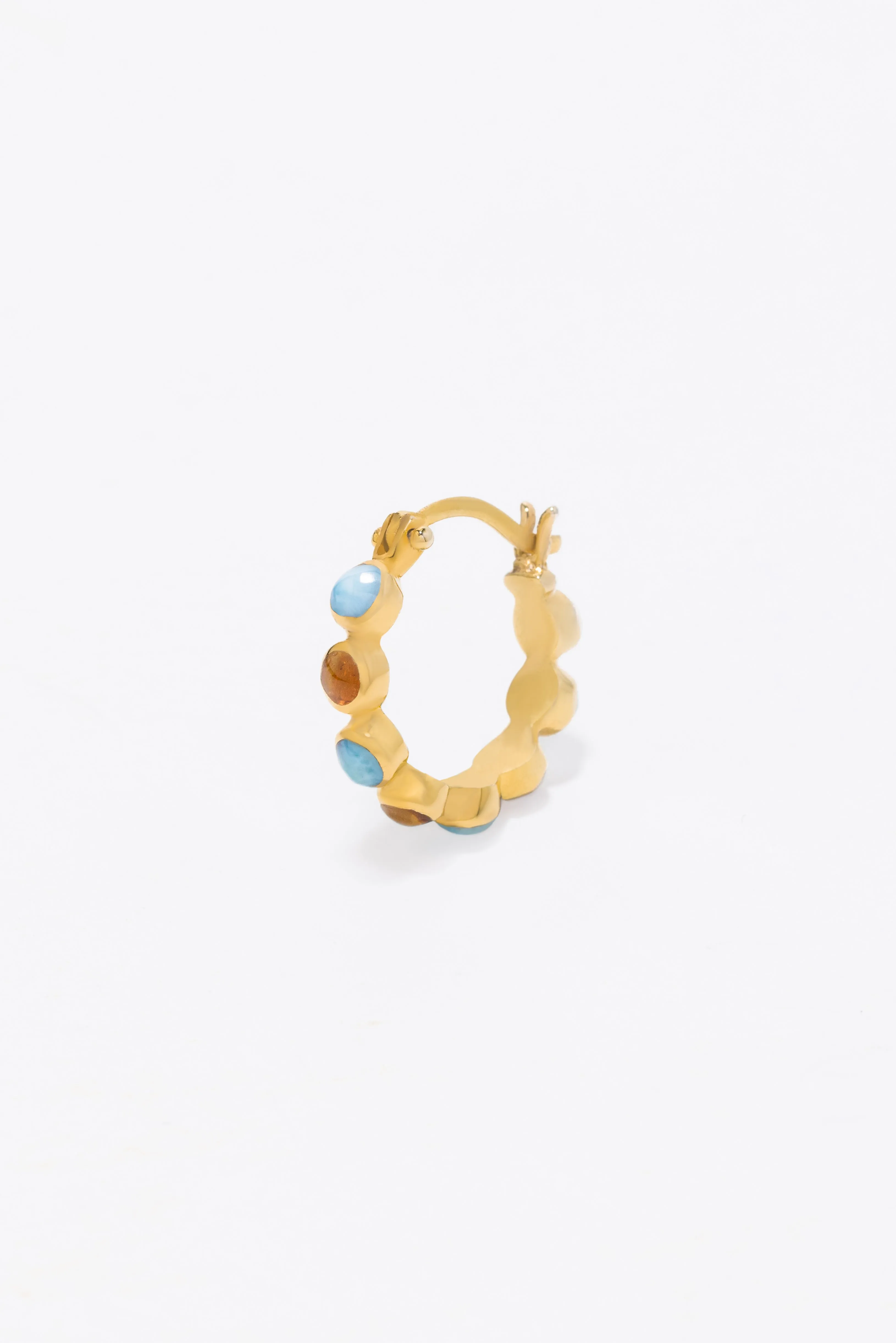 Round Of Blues Earrings - Amber/Larimar