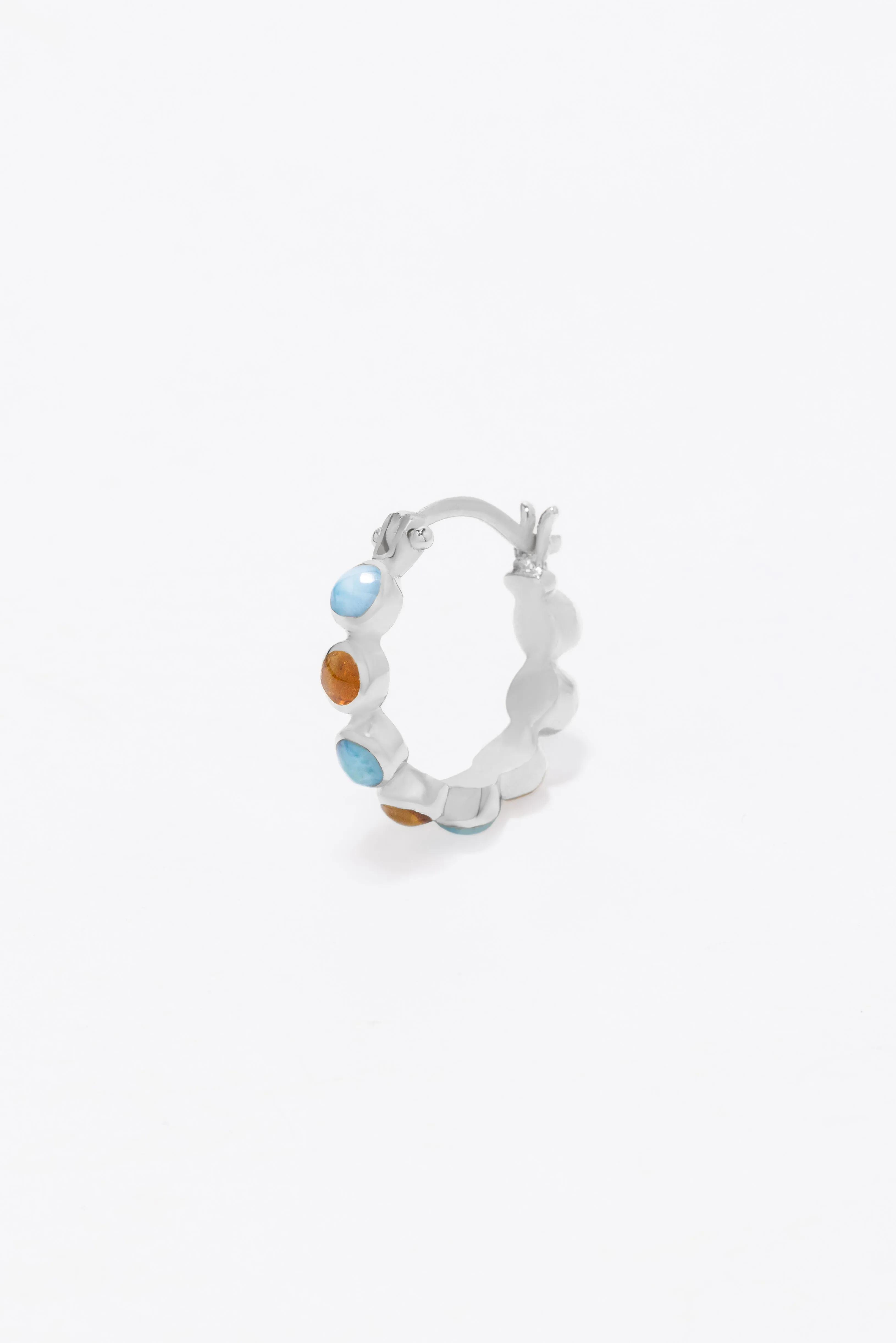 Round Of Blues Earrings - Amber/Larimar