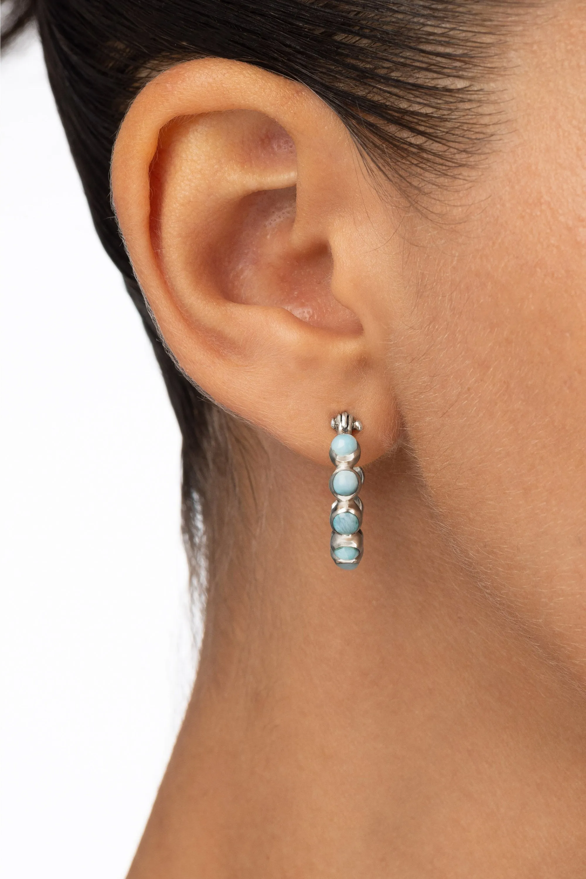 Round Of Blues Earrings - Larimar