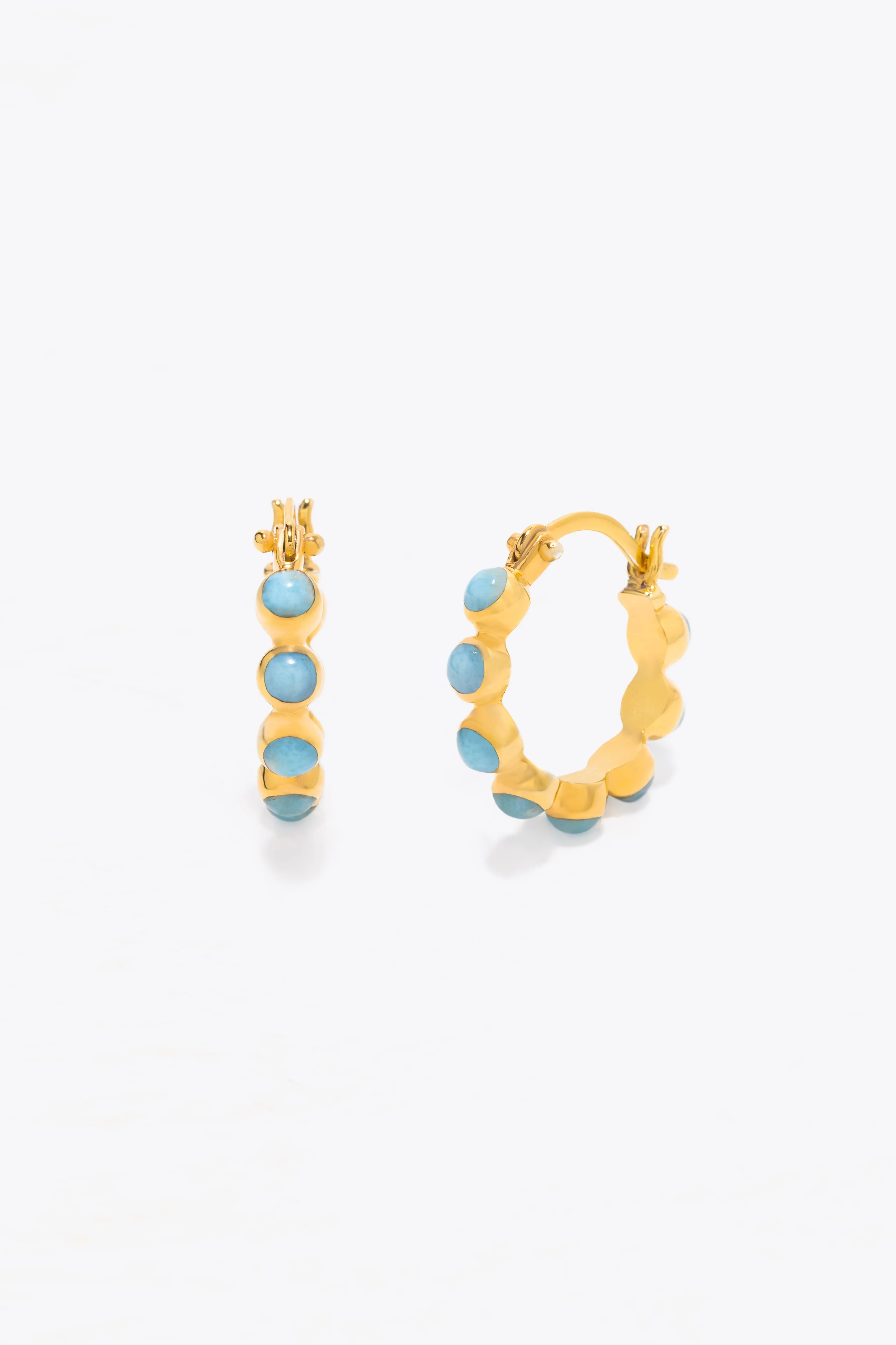 Round Of Blues Earrings - Larimar