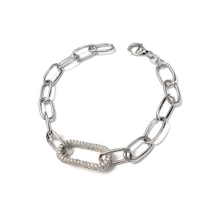 Round Pave Link Bracelet