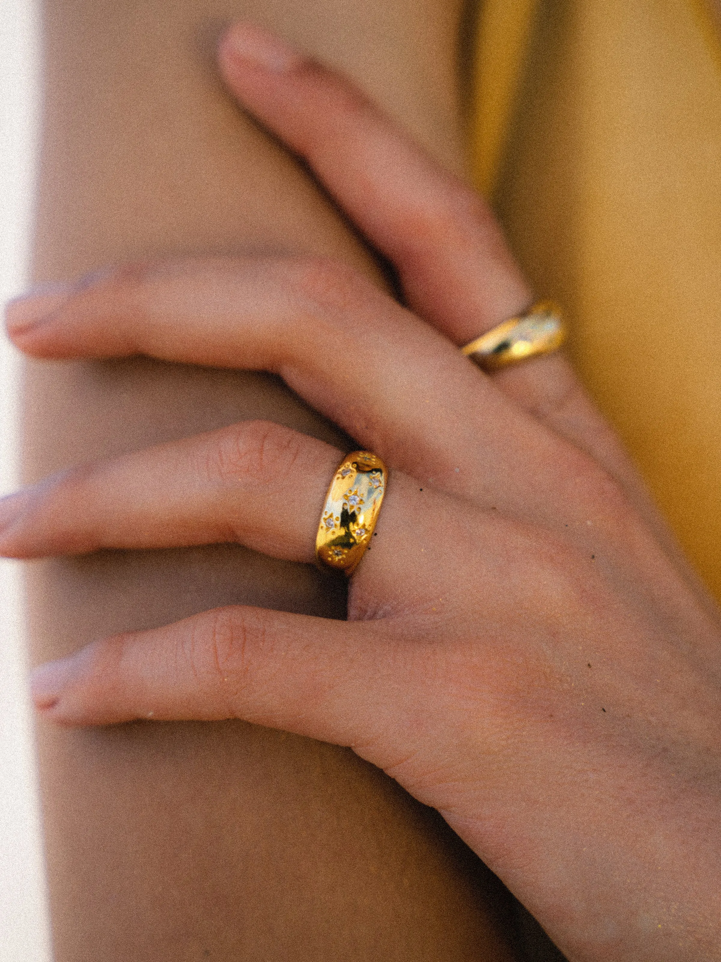 Sacred Domed Star Ring Gold Vermeil