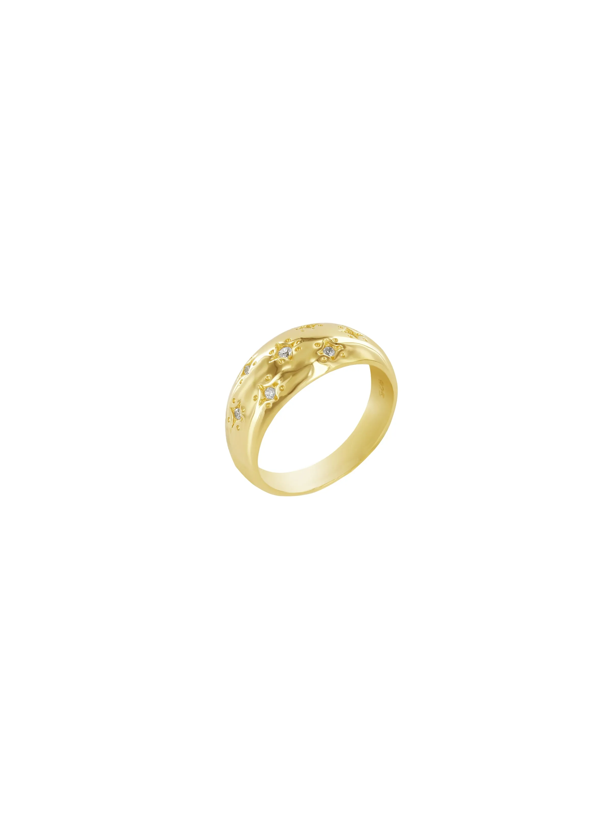 Sacred Domed Star Ring Gold Vermeil