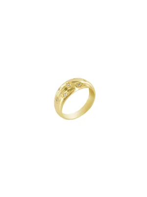 Sacred Domed Star Ring Gold Vermeil