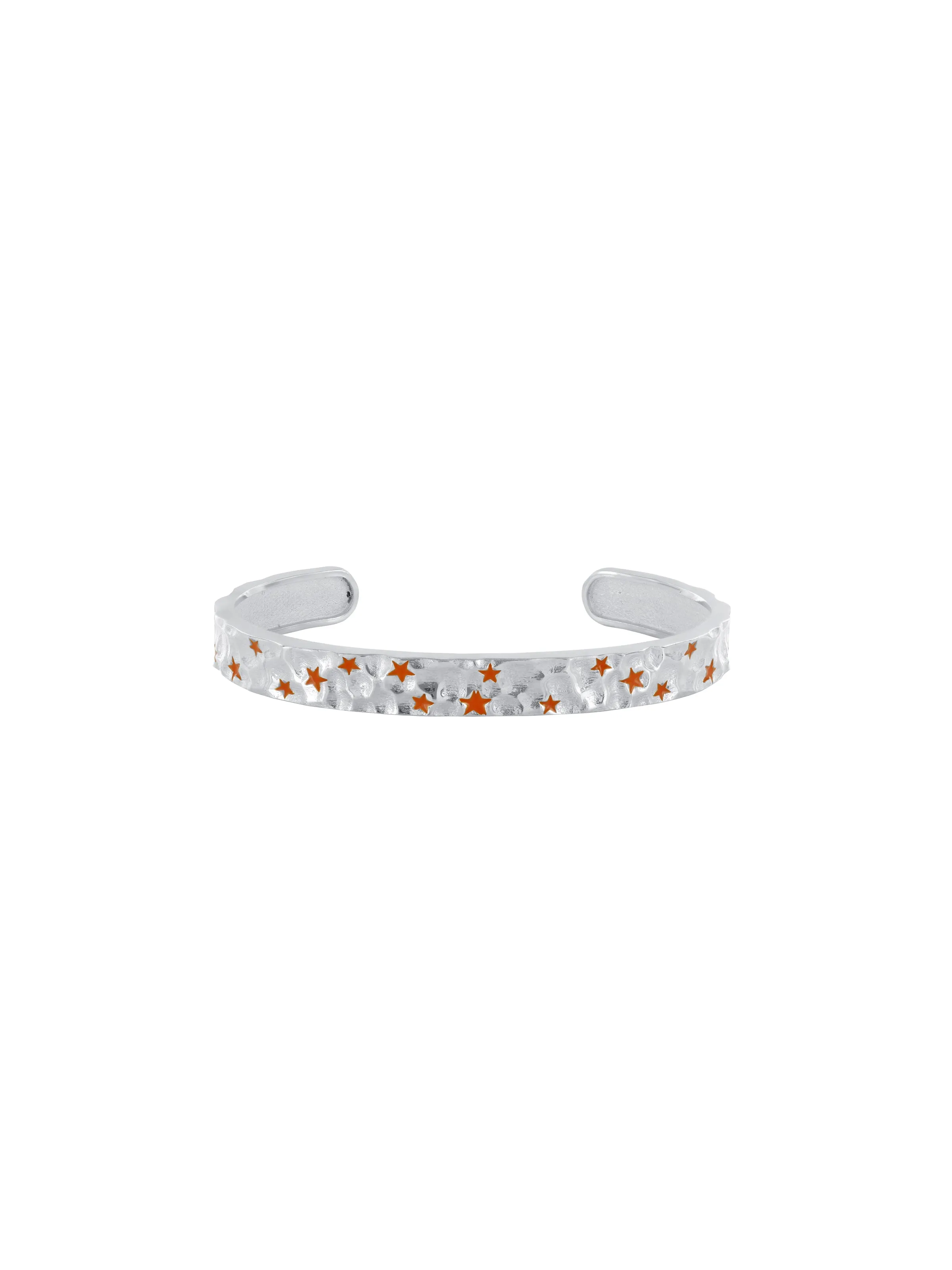 Sacred Orange Constellation Cuff In Silver
