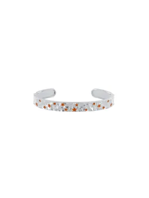 Sacred Orange Constellation Cuff In Silver