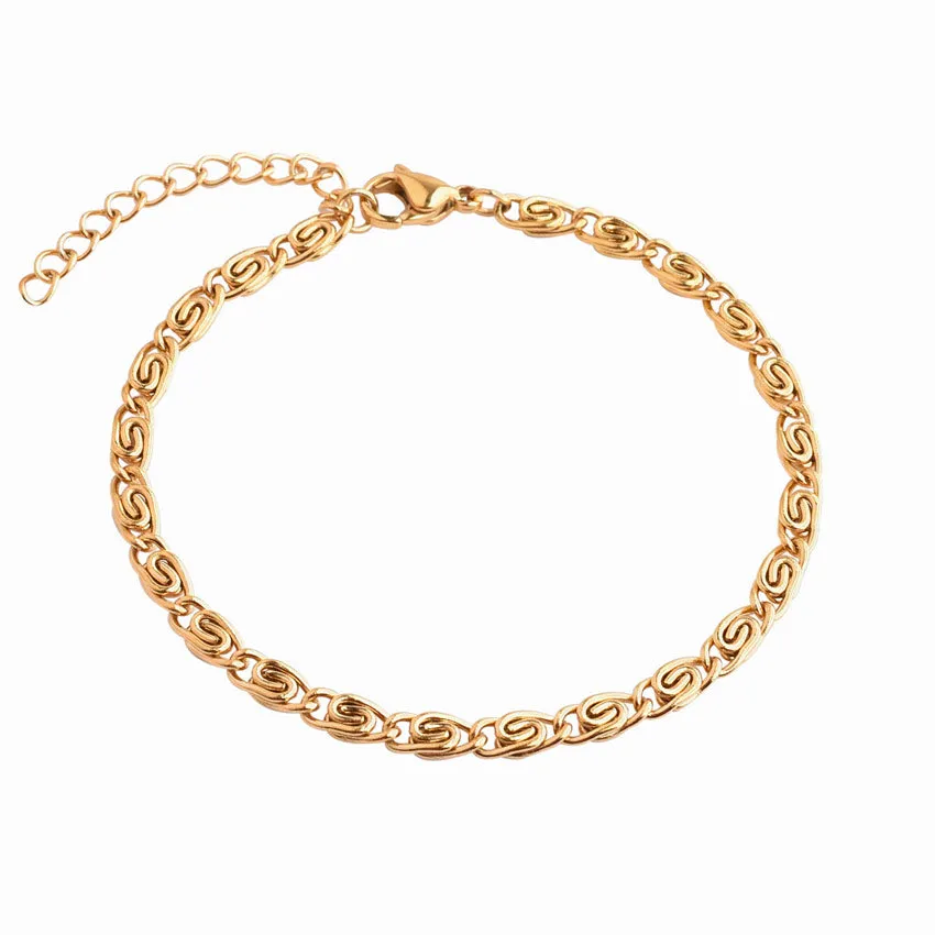 Scroll Chain Bracelet (24kt Gold)