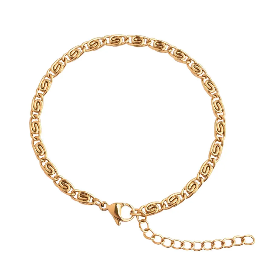 Scroll Chain Bracelet (24kt Gold)