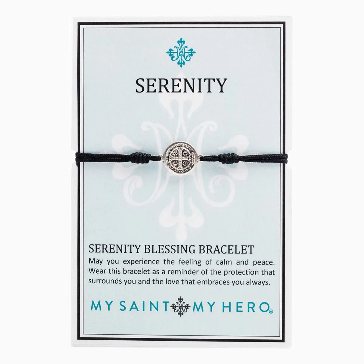 Serenity Blessing Bracelet, Black / Silver