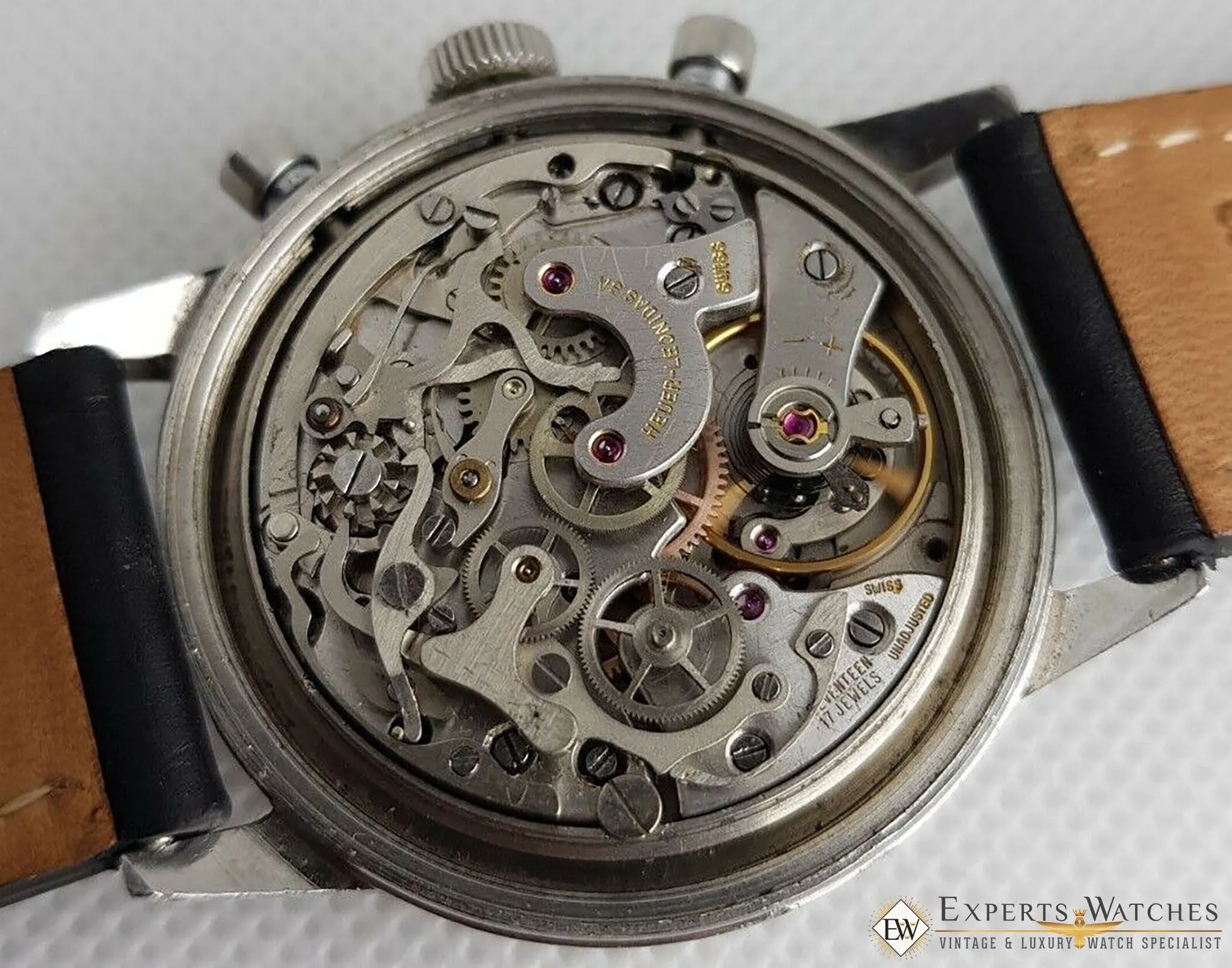 Serviced 1940's Vintage Heuer 2447 Chronograph Valjoux 72 Pre-Carrera Military