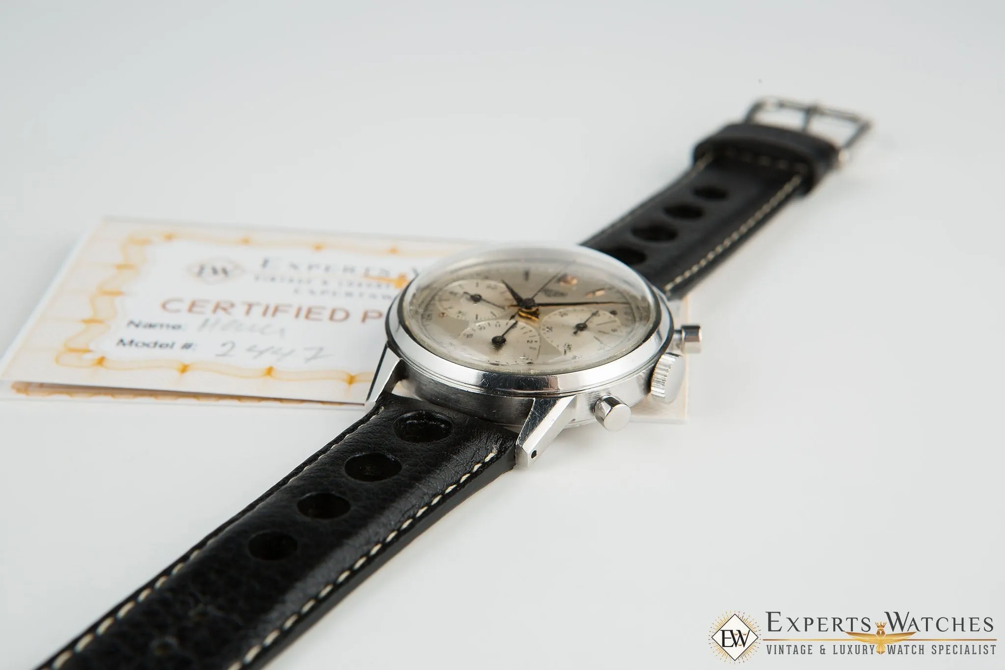 Serviced 1940's Vintage Heuer 2447 Chronograph Valjoux 72 Pre-Carrera Military