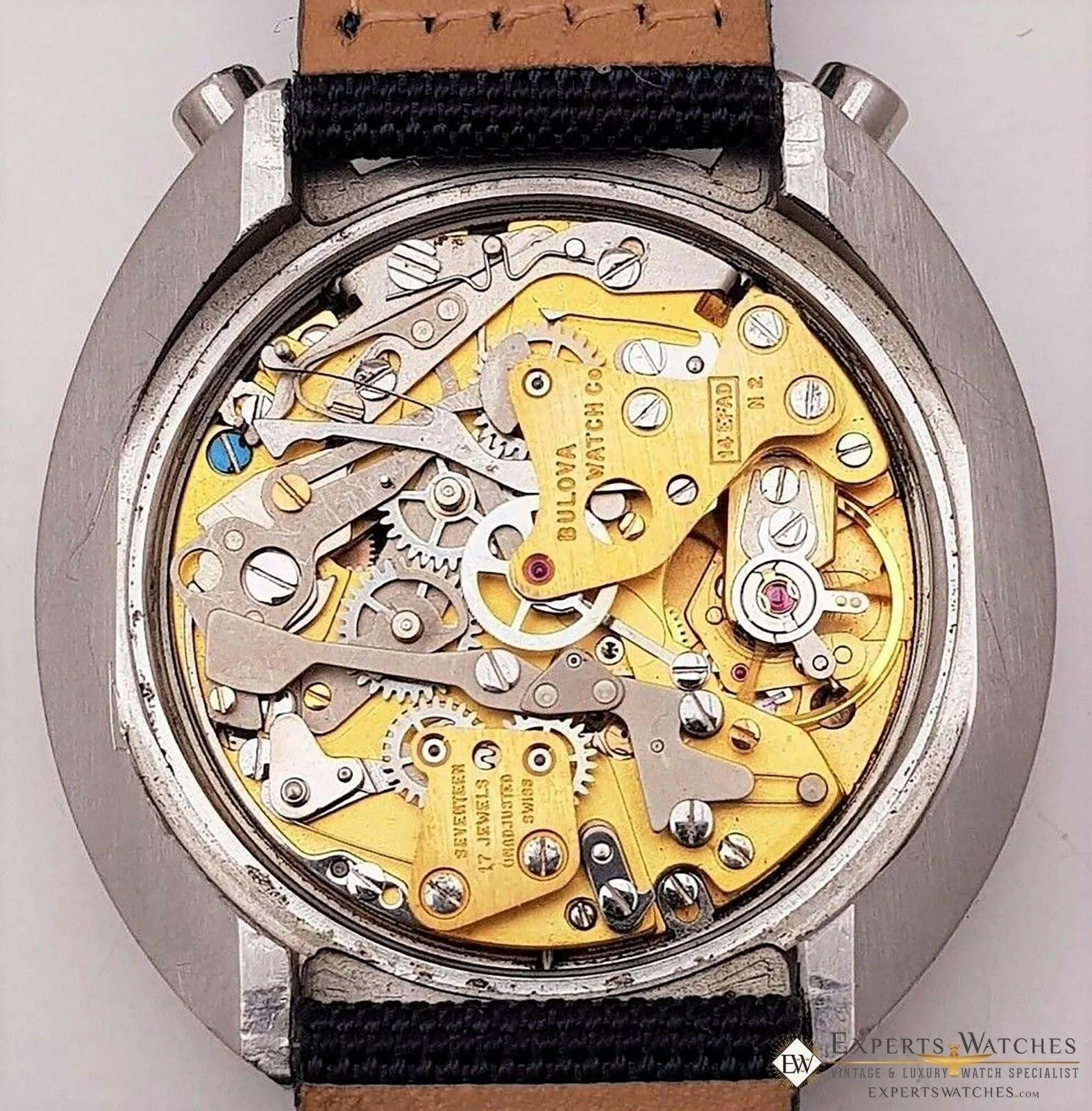 Serviced BULOVA BULLHEAD Parking Meter Chronograph Automatic Cal 12 1973 Watch